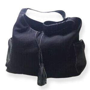 Givenchy perfumes black canvas shoulder bag